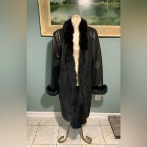 Marvin Richards Fox Fur Leather Black Coat